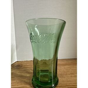 Vintage Coca‎ Cola Green Tinted Fluted Glass 15oz